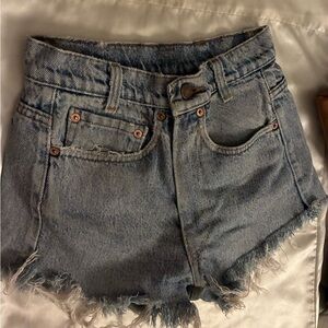 Denim Frayed Hem Women Shorts
